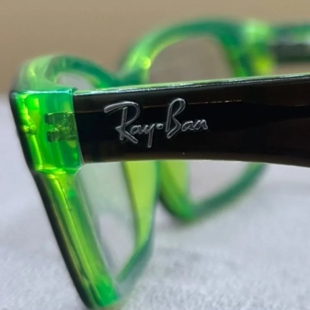 Ray-Ban RB1530 3665 Eyeglasses Tortoise Neon Green Rectangular Frames 48-16-130